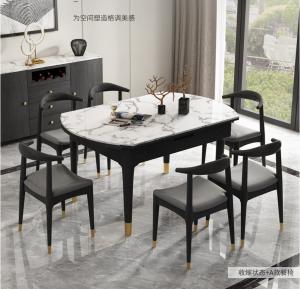 China Round / Square Marble Top Dining Room Table With Solid Wood Or Metal Legs on sale