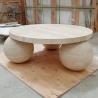 Buy cheap Natural Stone Round Coffee Table Marble Creative Art Table Set European Style from wholesalers