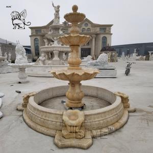 Buy cheap Egypt Cream Marble Fountain Modern Beige Natural Stone Water Fountain Garden Decoration European Style Outdoor product