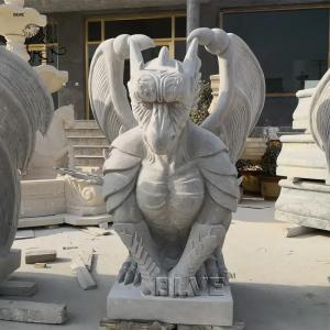 Buy cheap Marble Dragon Sculpture Natural Stone Gargoyle Statues Handcarved Antique Western Style Outdoor Large product