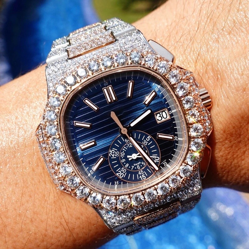 Buy cheap Luxury Hip Hop Iced Out Bling Bling Watches For Mens Moissanite Diamond from wholesalers