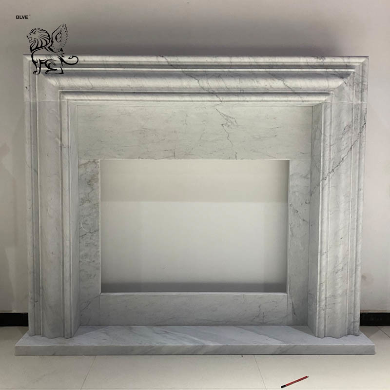 Buy cheap White Marble Fireplace Mantel Freestanding Natural Stone Fire Place Handcarved European Style Home Decor product