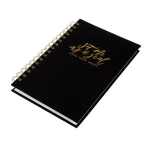 Buy cheap 140*210mm Organizer Planner Book A5 Gold Wire 120GSM Fabric Cover Diary Coils Binding product