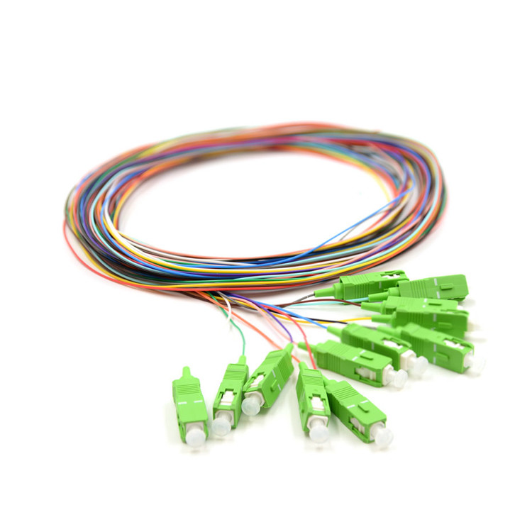 Buy cheap 0.9mm Pigtail Single Mode , 1m SC APC Single Mode Pigtail 12 Core For FTTx Network product
