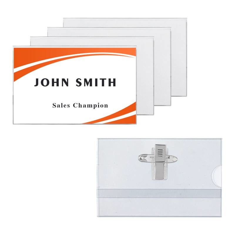 Buy cheap 3.5*2.15'' Security ID Card Holders With Clip  PVC Name Badge Holder Waterproof product