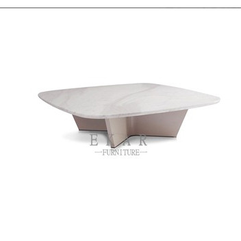 China Contemporary Design Square White Marble Coffee Table W001H1 on sale