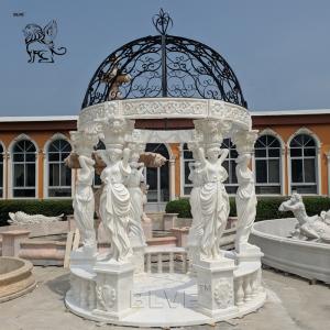 Buy cheap BLVE White Stone Pavilion Marble Greek Statues Gazebo Large Luxury Outdoor Modern Garden Decoration product