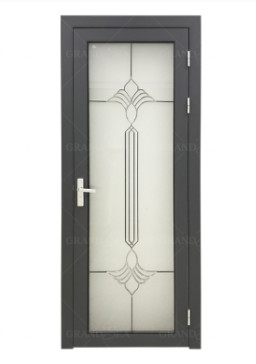 Buy cheap Black Walnut Aluminium Fabrication Bathroom Doors Frosted Glass Powder Coated product