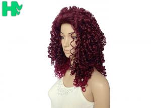 China Body Wave Wine Red Long Synthetic Wigs Afo Kinky Curly 18 inches on sale