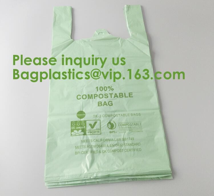 Buy cheap Heavy Duty Compostable T-shirt Handle Tie Plastic Roll Garbage Bags Trash Bags, t shirt carry bags, bagease, bagplastics product