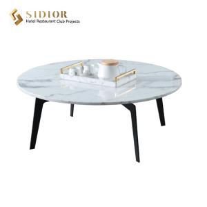 China SGS Round Natural Marble Movable Coffee Table on sale