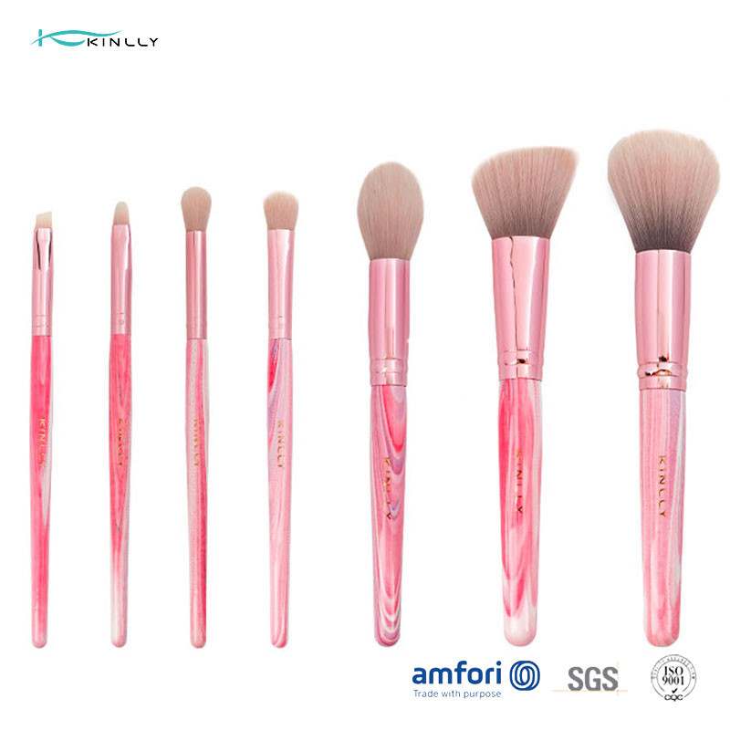 Buy cheap Pink Aluminum Ferrule 7pcs Makeup Brush Set For Beginners product