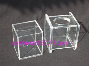 China Practical Home & Hotel Decoration Acrylic Tissue Box Transparent Square Box for Tissue on sale