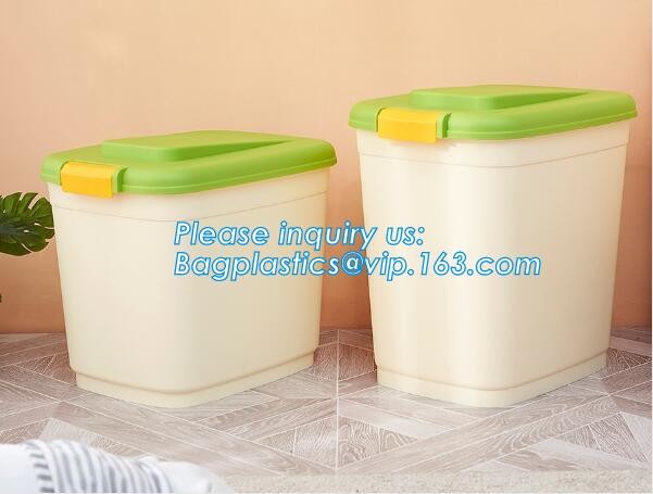 Buy cheap wheelie plastic airtight set 3-piece pet food container, 20KG 53L pet food pp plastic box container for storage, bagease product