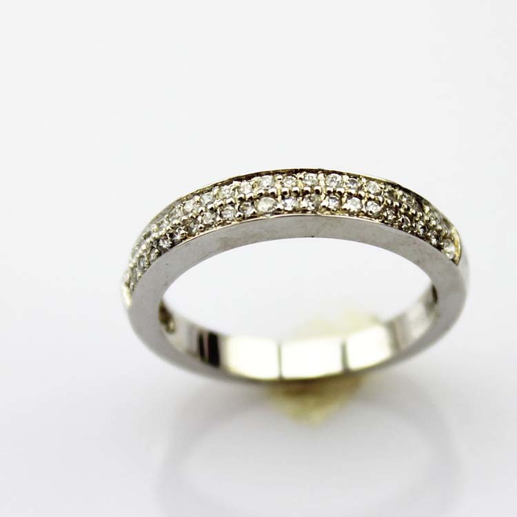 China Sterling Silver Pave CZ Diamonds Engagement Wedding Band Ring(F92) on sale