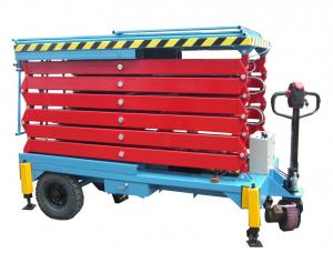 Buy cheap 14M Mobile Hydraulic Scissor Lift with Motorized Device Loading Capacity at 450Kg product