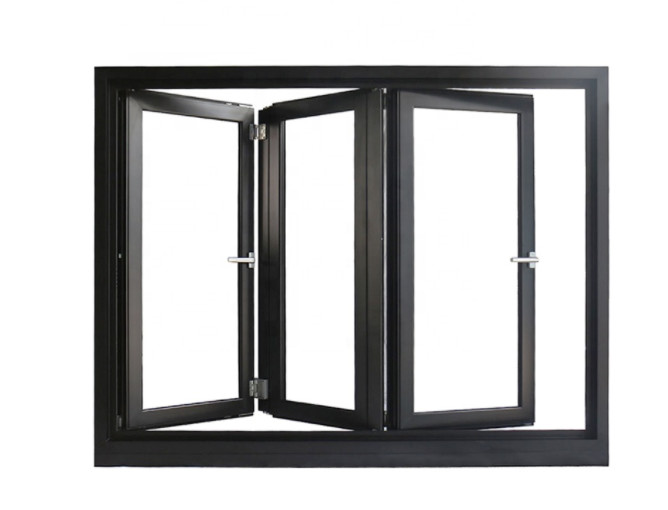 Buy cheap SandBlasted Aluminum Folding Windows , Toughened Glazed Bifold Glass Windows product