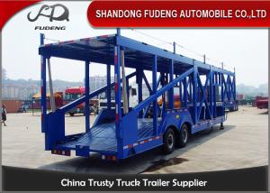 China Customized Skeleton Shape Car Carrier Trailer 2 Axle Carbon Steel Material on sale