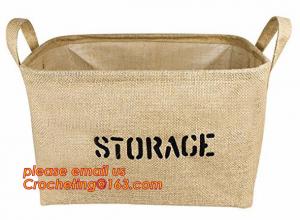Buy cheap 100% jute storage basket,natural jute material collapsible decorative storage basket,Home handmade jute woven rope toy s product