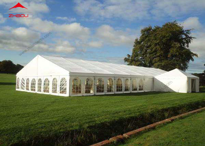 300 Seater Outdoor Event Tent With Transparent PVC Window / Large Garden Wedding Tent