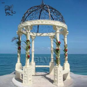 Buy cheap Marble Carving Gazebo White Marble Stone Pavilion Hand Carved Outdoor Garden Decorative Modern Design product