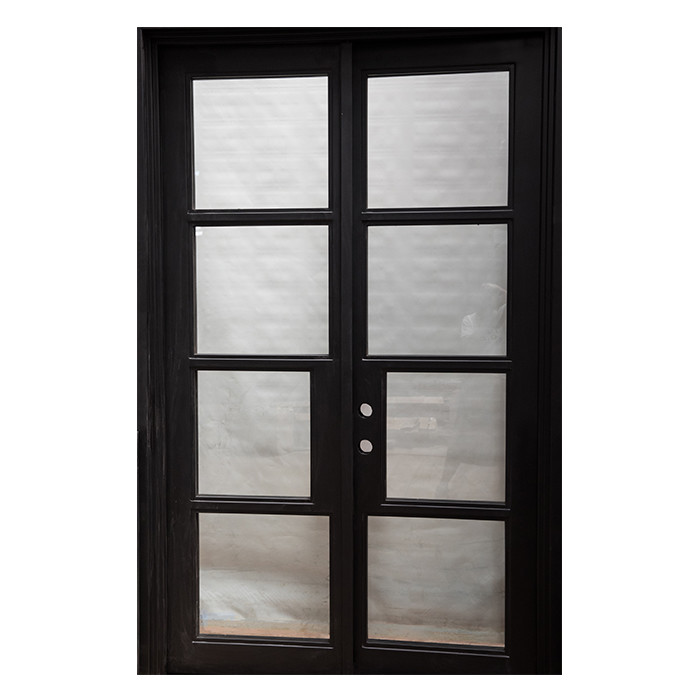 Buy cheap ODM Patio Black Aluminium Frame Glass Door With Grids One Side Fixed Or Swing product