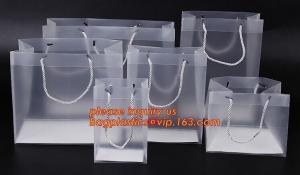 Buy cheap plastic clear heat seal square bottom pp bag with plastic handle,gift bag transparent shopping handle bag bagease pac product