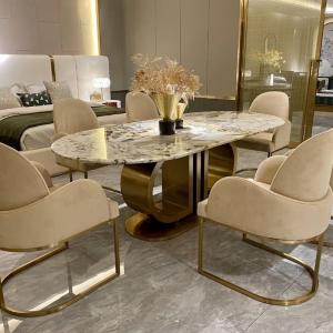 China Luxury Italian Modern Marble Dining Table High Gloss Home Furniture For Dinning Room on sale