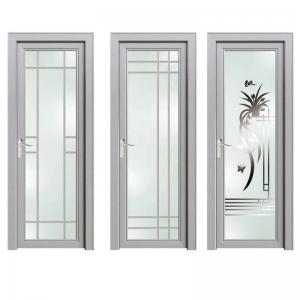 Buy cheap Sound Insulation Aluminum Bathroom Doors Swing Tempered Glass Door product