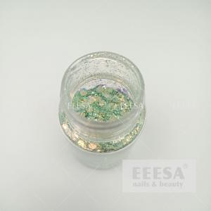 Buy cheap Green Colorful Grow Reflective Holographic Spring Nail Art Powder Glitter product