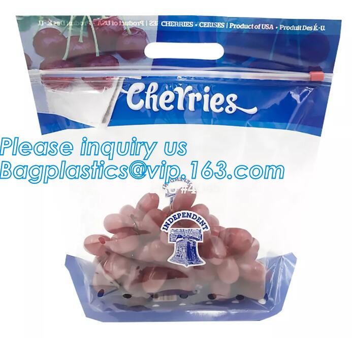 Buy cheap Fresh Fruit Packaging Bag, Grapes, Cherry, Strawberry Standing pouch With Breath Holes, Slider Storage Bag product