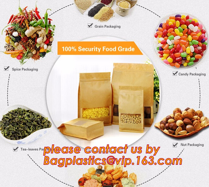 Buy cheap 100% Food Grade Customized Recyclable Eco Zipper Eight Side Sealed Biodegradable Paper Bag For Food Packing, Brown kraft product