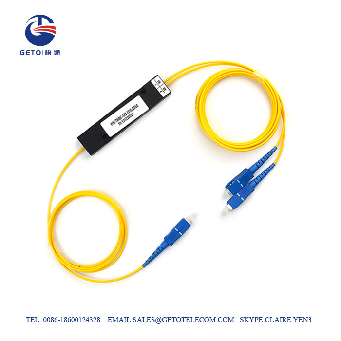 Buy cheap Yellow FTTH Fiber Optic Splitter Pigtail Type SC UPC 1x2 Plc Splitter product