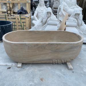 Buy cheap Marble Bathroom Bath Tub Large Oval Natural Stone Bathtub Freestanding Modern Design product