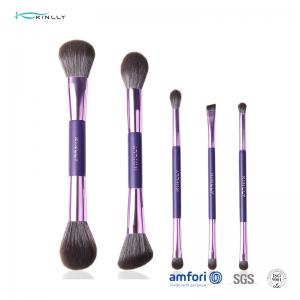 Buy cheap 5pcs OEM Double Side Poly Bag Makeup Brush Gift Set product