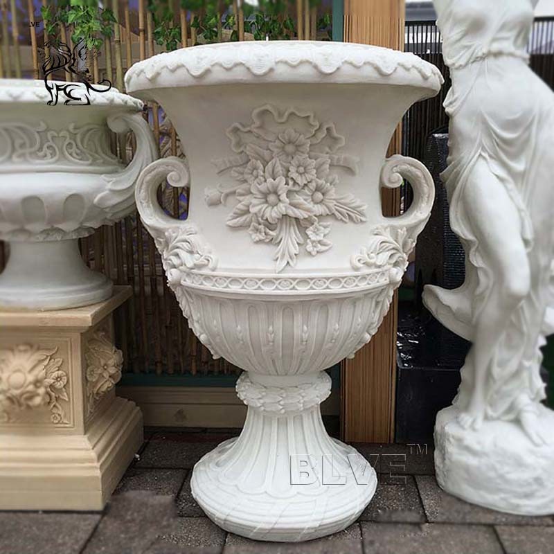 Buy cheap Large Marble Flowerpots Garden Decoration Hand-carved European Style product