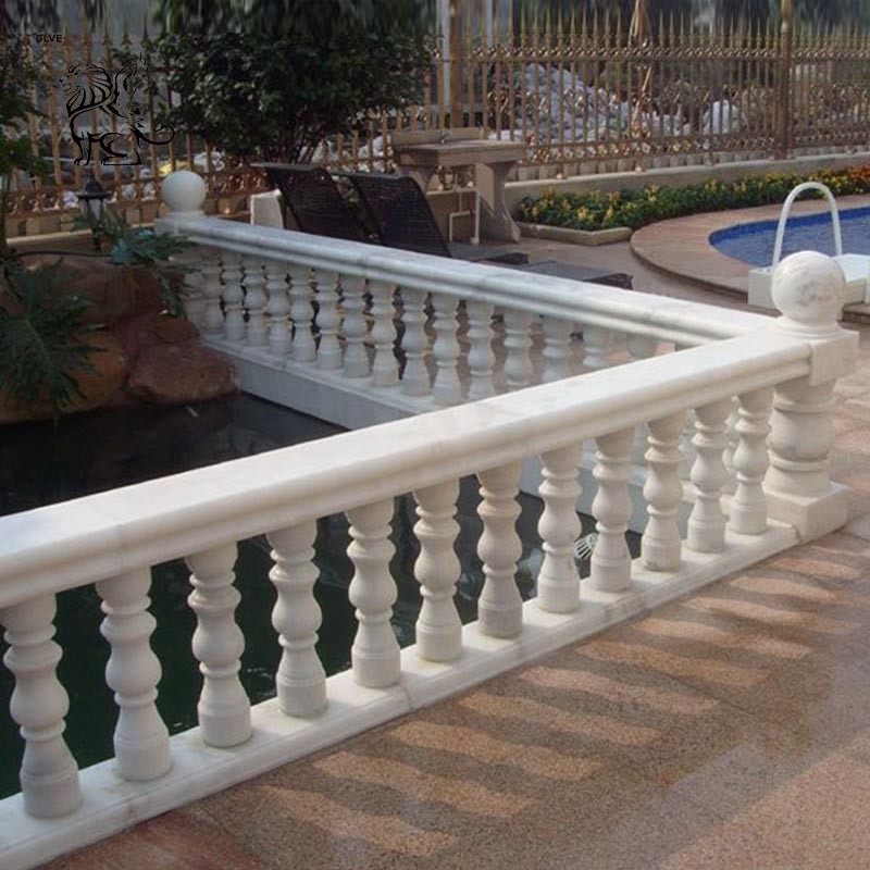 Buy cheap BLVE White Marble Baluster Handrail Natural Stone Carving Balcony Balustrade from wholesalers