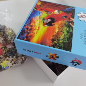 Buy cheap OEM Custom Paper Jigsaw Puzzles ODM Children Cartoon Scenery 19.5x17cm product