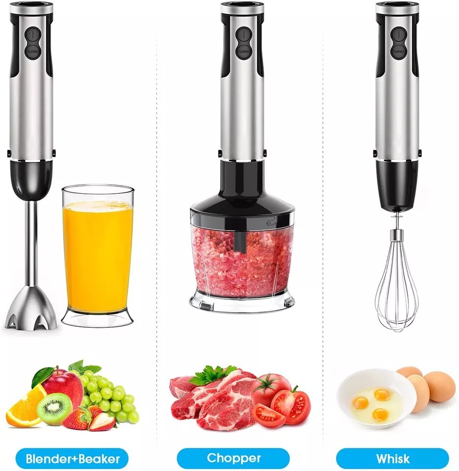 Electric Stainless Steel Stick Blender 800W Two Speed Hand Blender