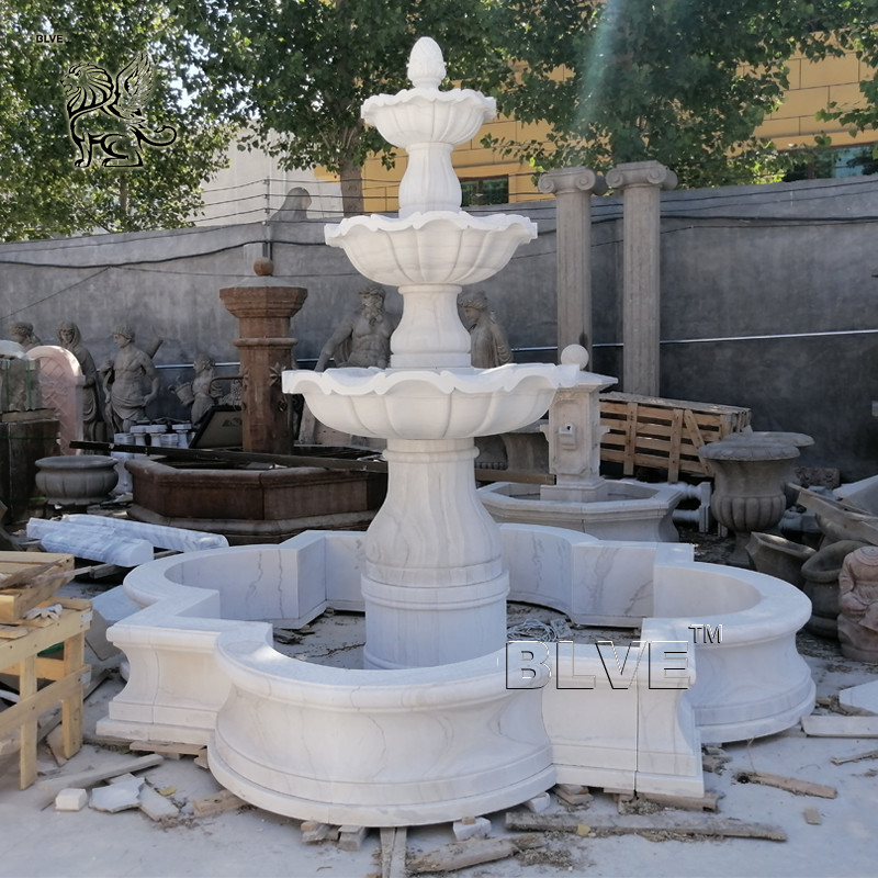 Buy cheap BLVE White Stone Modern Big Fountain Marble Garden Water Fountain Italian Garden Decoration Large Outdoor product