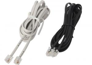 Buy cheap CAT3 Modular Line Rj11 Patch Cable , 2 Pairs 4 Wire Flat Telephone Patch Cord product