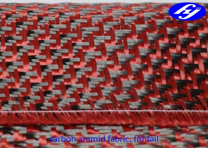 Buy cheap Plane Pattern Woven Aramid Fabric / High Strength Red Carbon Fiber Kevlar Cloth product