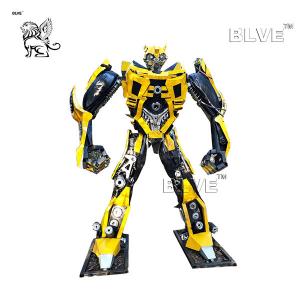 Buy cheap Large Iron Bumblebee Statue Metal Welded Transformers Sculpture product