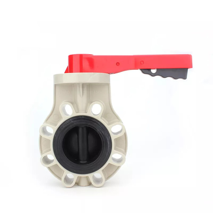 China Anticorrosion Flange UPVC Butterfly Valve Pvc 4 Inch With Wafer Handle on sale