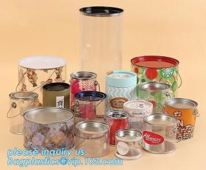 Buy cheap OEM ODM Accepted 680ml Plastic PET Clear Round Can For Mint Storage,Clear 1 gallon PET paint can & lid with metal handle product