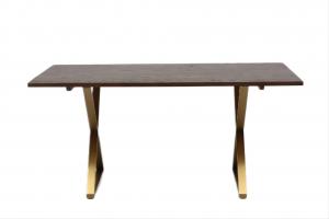 China Modern Family Iron Wooden Top MDF Dining Table Grey on sale