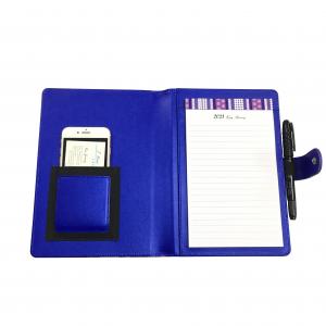 Buy cheap Business PU Leather Notebook 40pp Hardcover Spiral Diary Blue With Notepad product