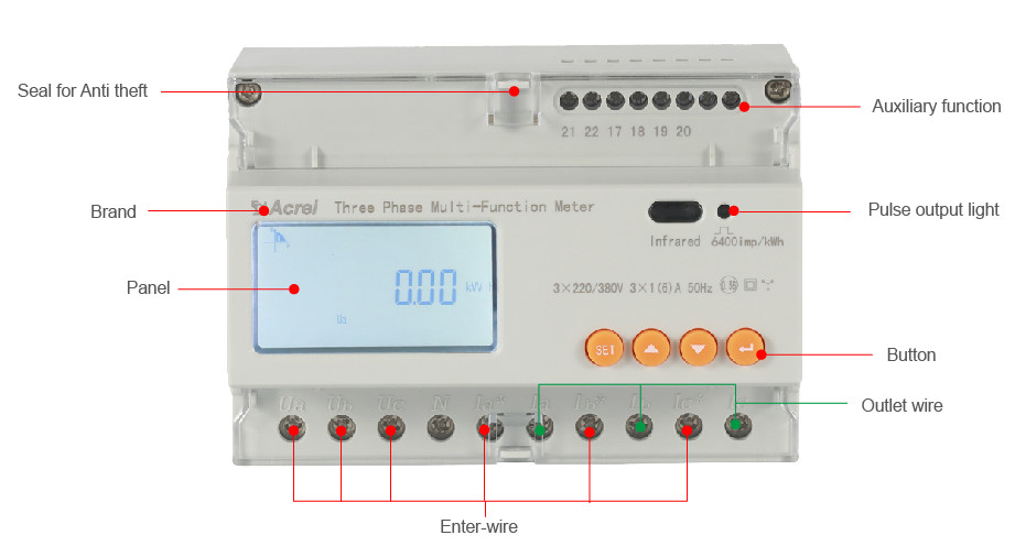 Buy cheap Class 0.5 80A Three Phase Four Wire Din Rail Energy Meter  3200 imp/kWH product
