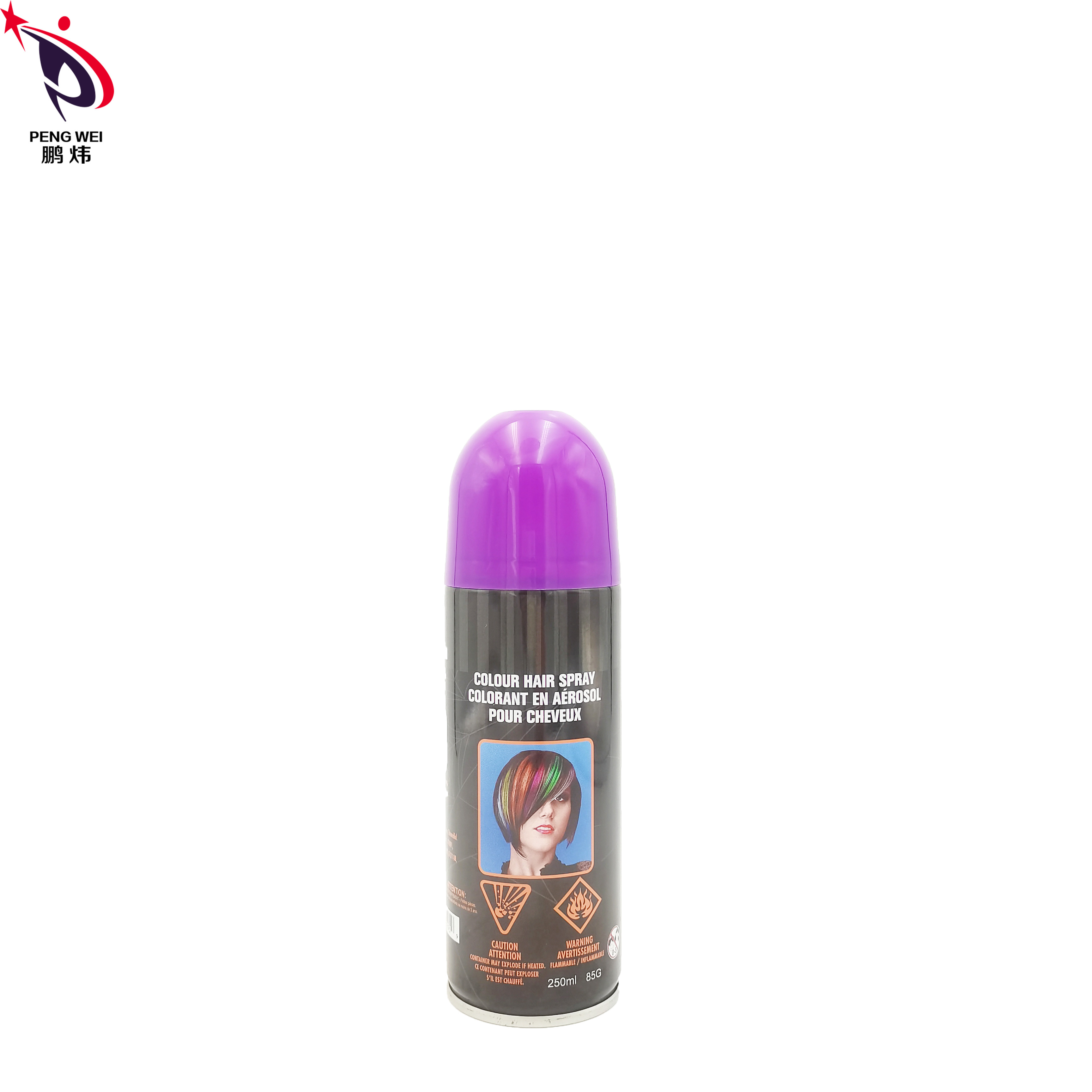 China Nontoxic Tin Temporary Hair Dye Spray , Smudgeproof Purple Hair Color Spray on sale