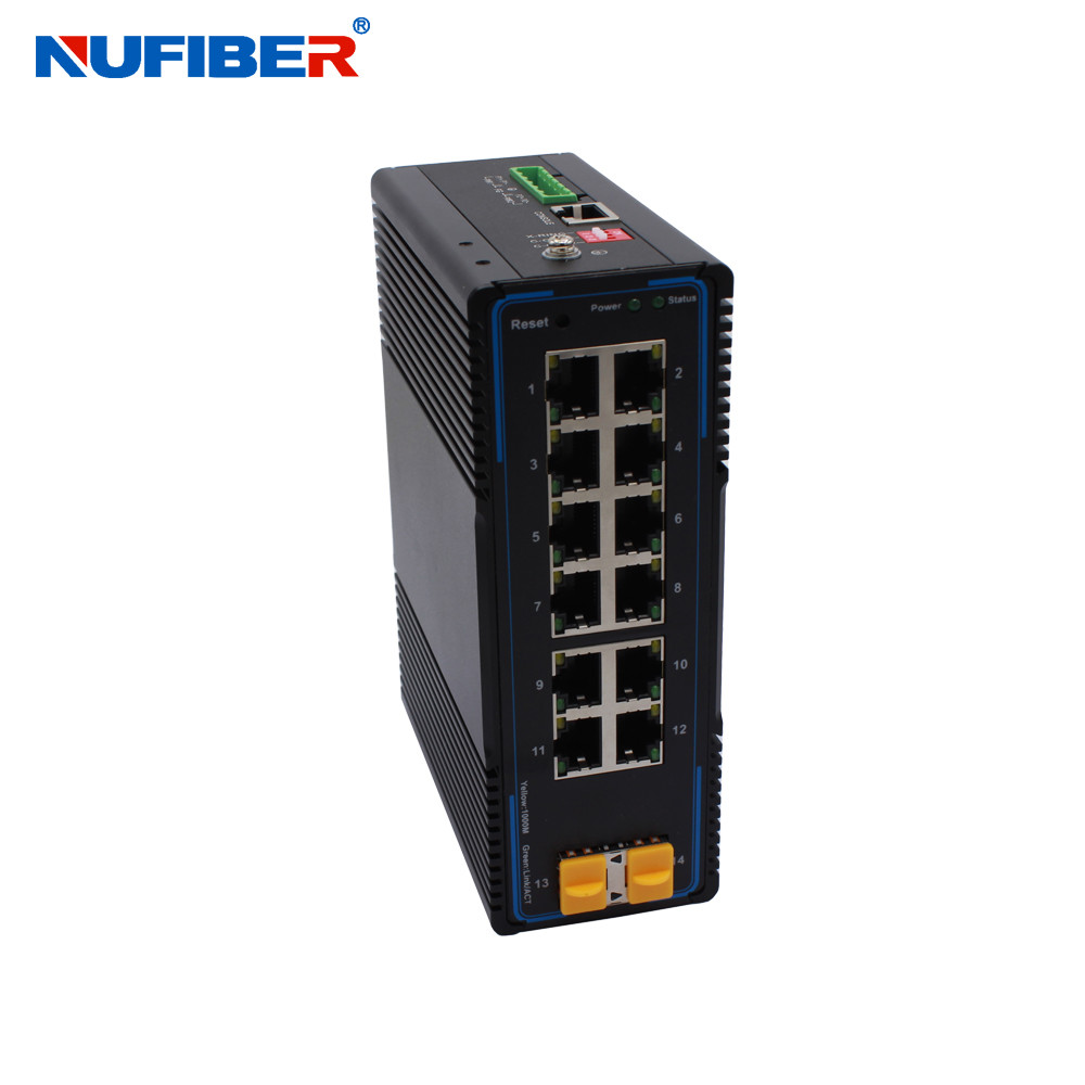 Buy cheap Managed Industrial SFP Switch Gigabit 12 10/100/1000M To 2x1000M SFP Slot product